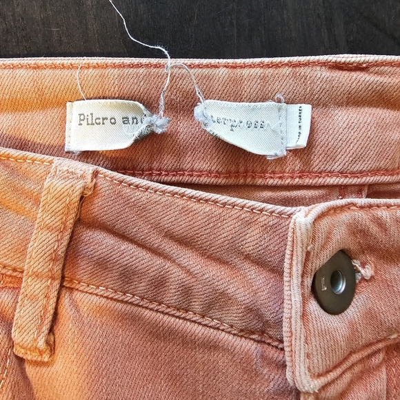 Pilcro & the Letterpress x Anthro High Rise Crop Bootcut Jeans, Size 29, Orange - Picture 10 of 14
